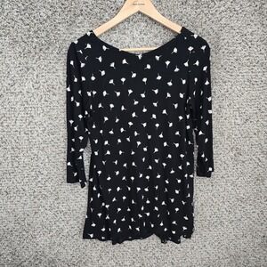 J Jill Top Womens XS Black V Neck Wearever Collection Stretch Tunic Casual